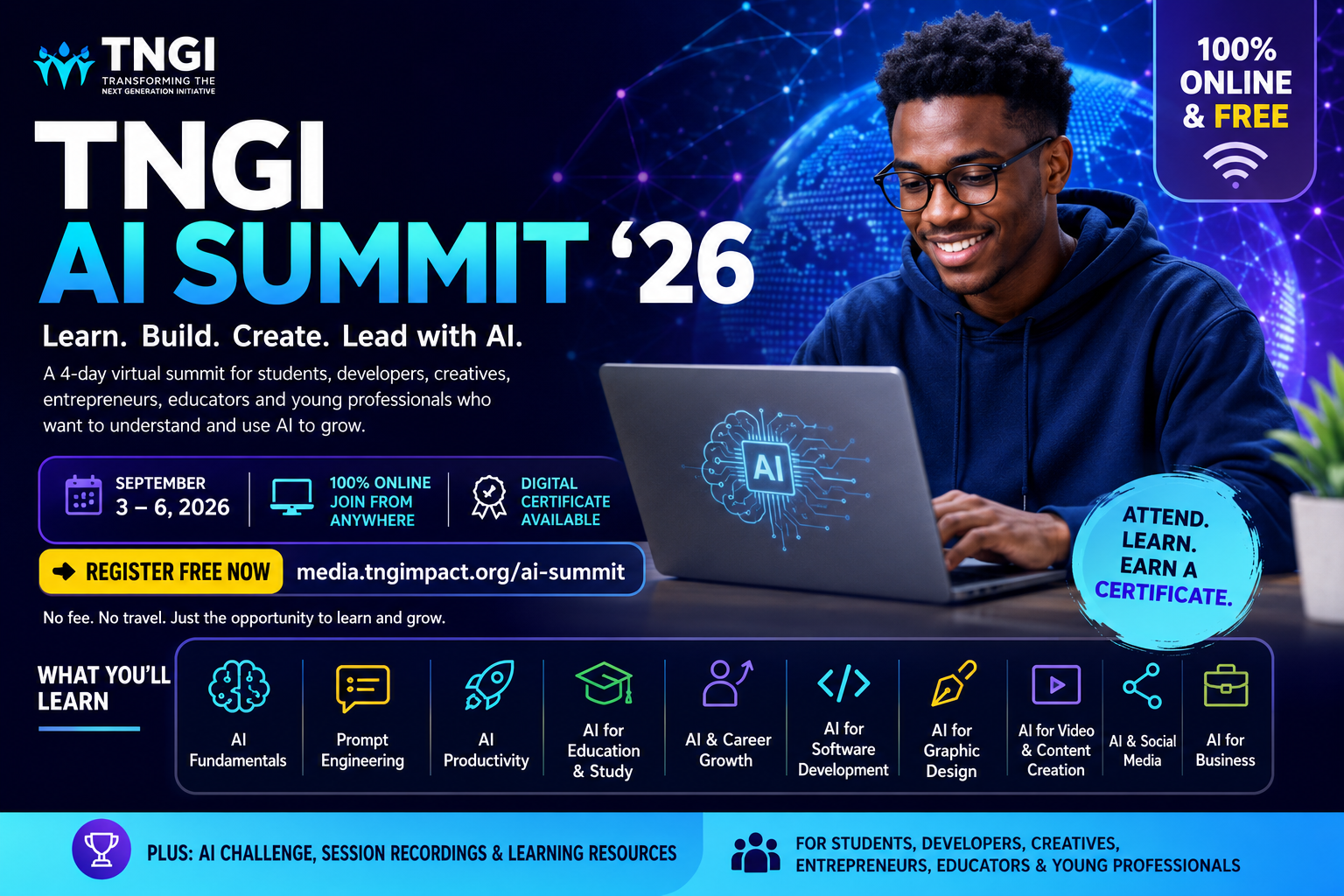 Free AI Summit 2026: Nigerians Can Join TNGI AI Summit and Get a Free Certificate